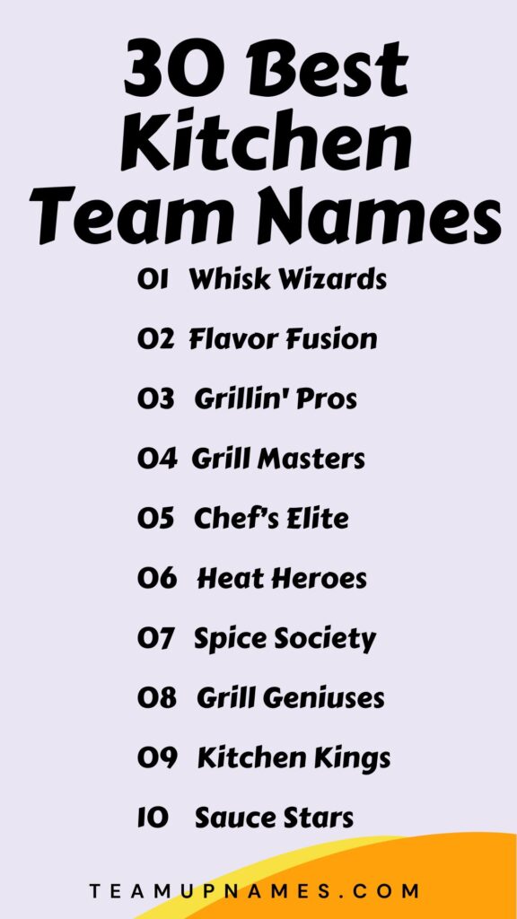 Best Kitchen Team Names