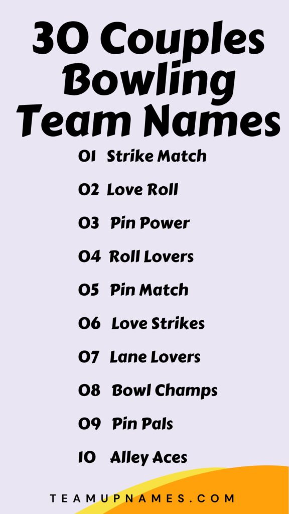 Couples Bowling Team Names