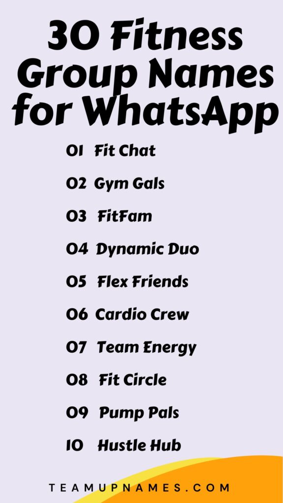 Fitness Group Names for WhatsApp