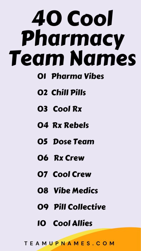 Cool Pharmacy Team Names