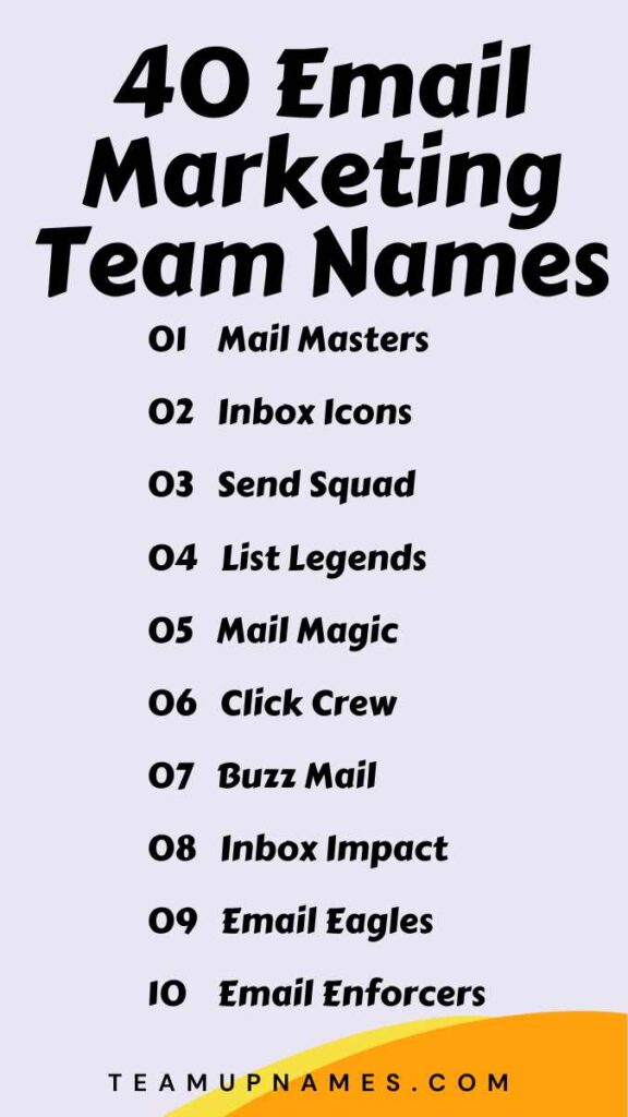 Email Marketing Team Names