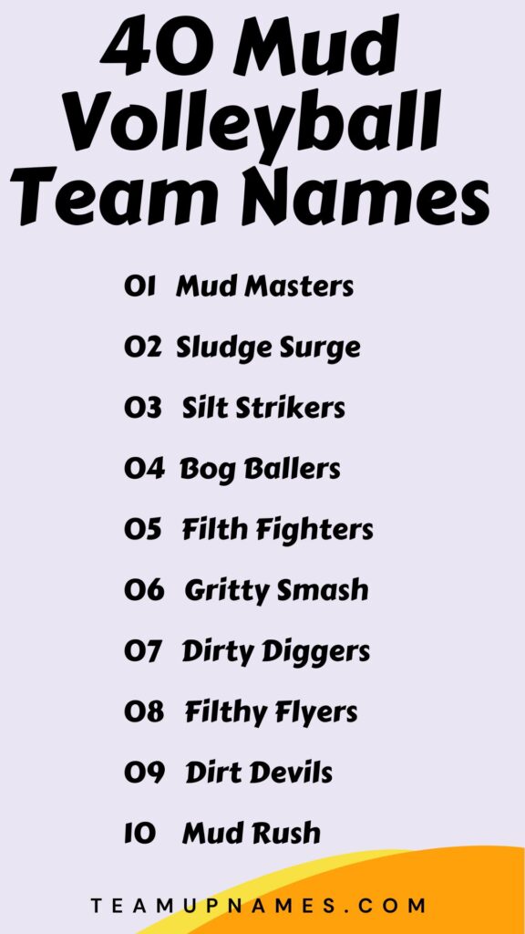 Mud Volleyball Team Names