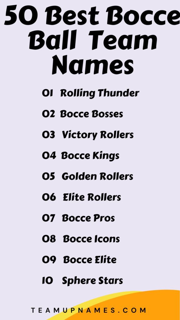 Best Bocce Ball Team Names