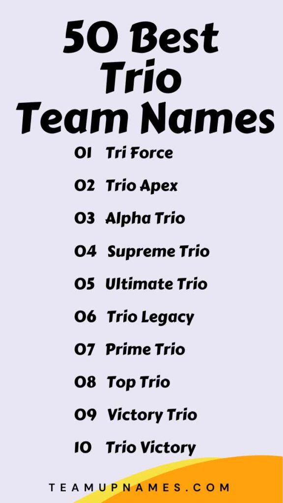 Best Trio Team Names