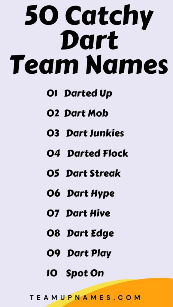 Catchy Dart Team Names