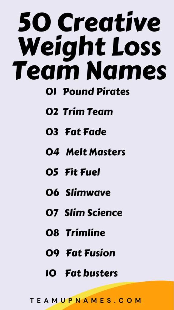 Creative Weight Loss Team Names