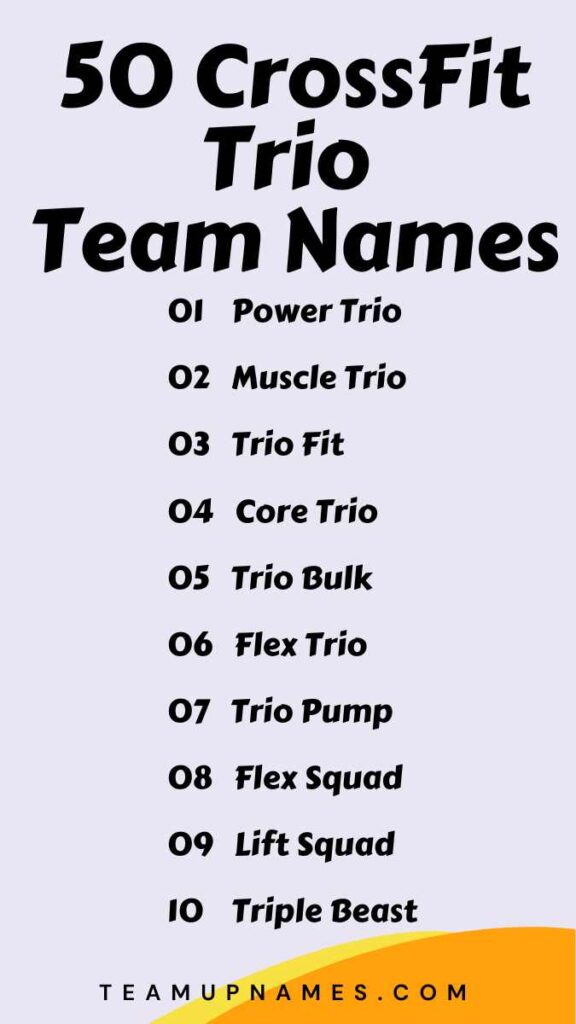 CrossFit Trio Team Names