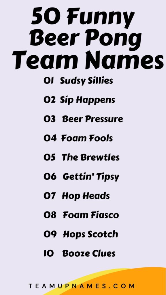 Funny Beer Pong Team Names