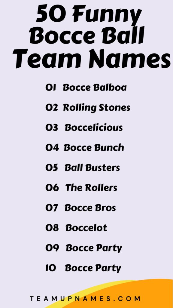 Funny Bocce Ball Team Names