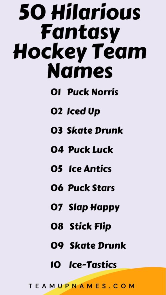 Hilarious Fantasy Hockey Team Names