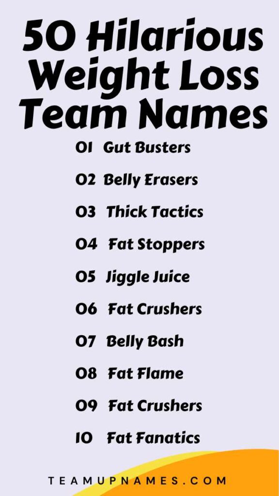 Hilarious Weight Loss Team Names