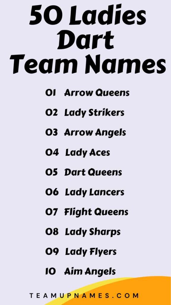 Ladies Dart Team Names