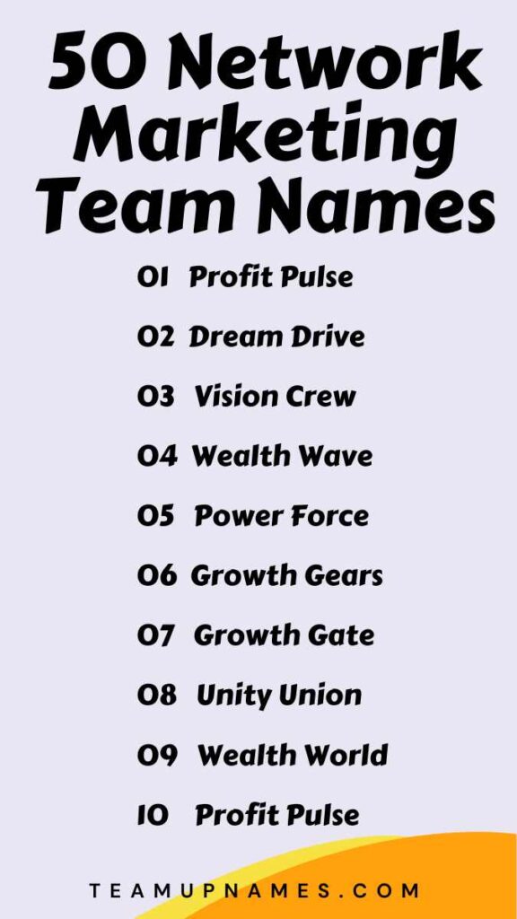 Network Marketing Team Names