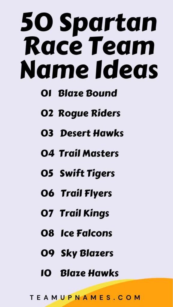 Spartan Race Team Name Ideas