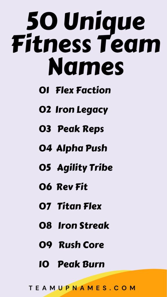 Unique Fitness Team Names