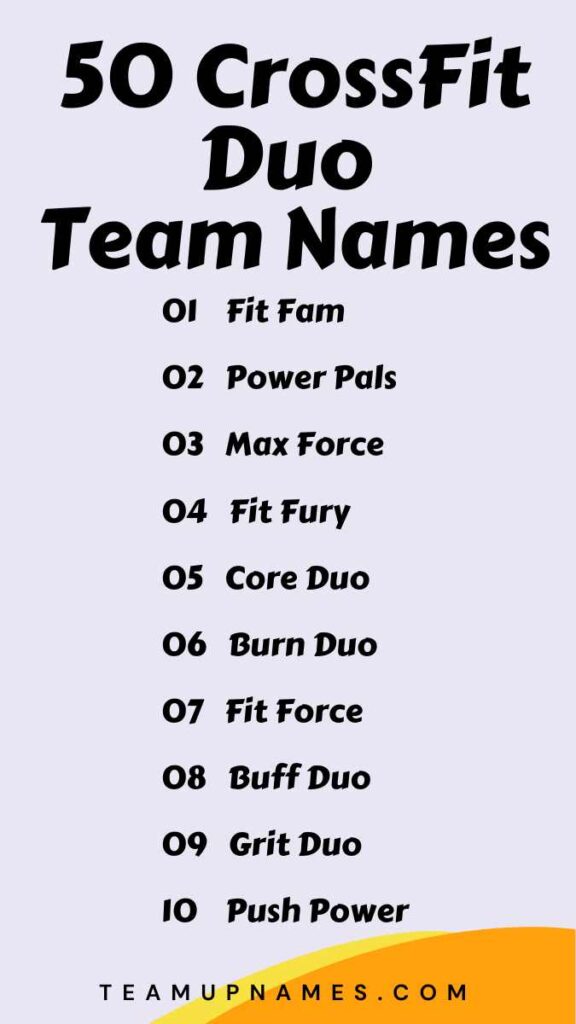 CrossFit Duo Team Names