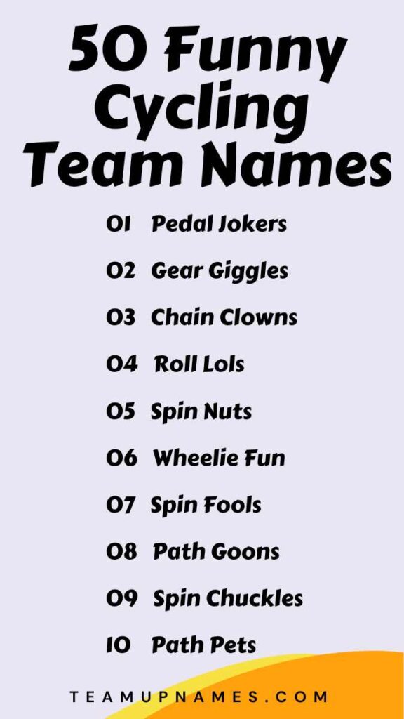 Funny Cycling Team Names