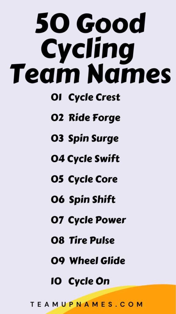 Good Cycling Team Names