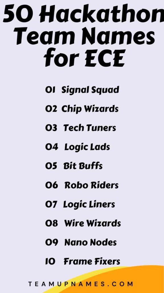 Hackathon Team Names for ECE