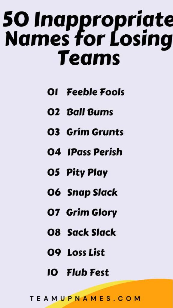 Inappropriate Names for Losing Teams