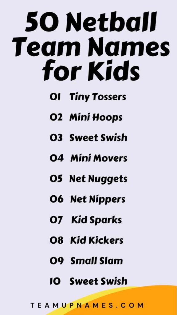 Netball Team Names for Kids