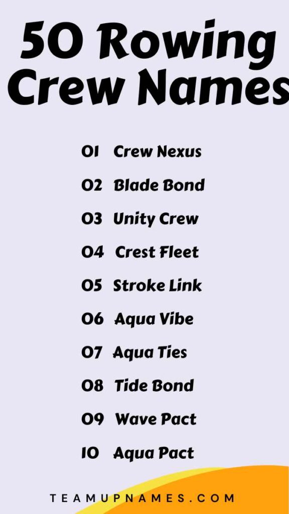 Rowing Crew Names