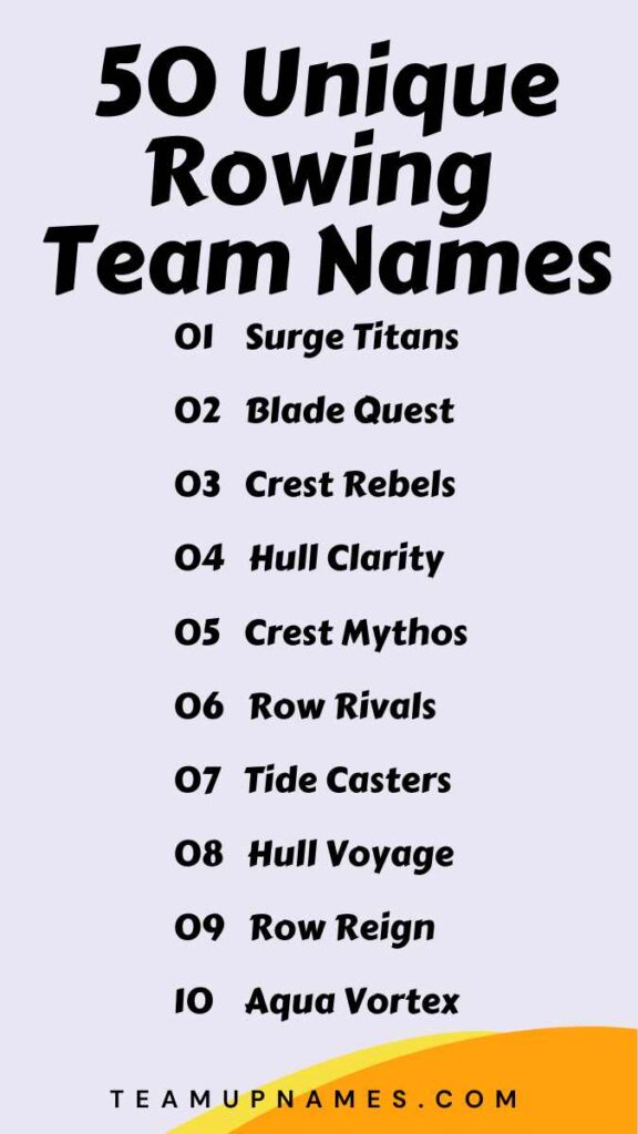 Unique Rowing Team Names