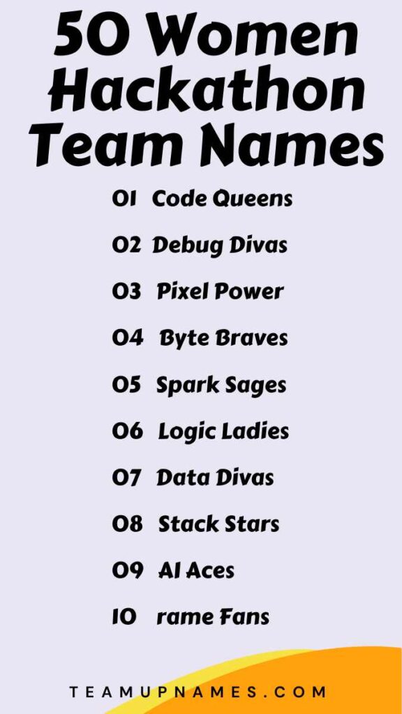 Women Hackathon Team Names