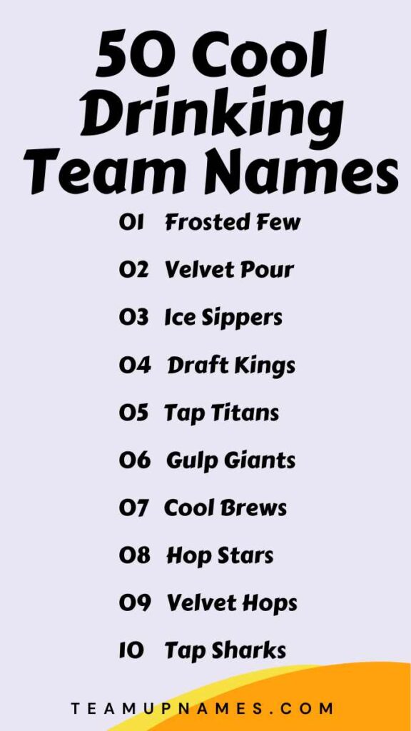 Cool Drinking Team Names