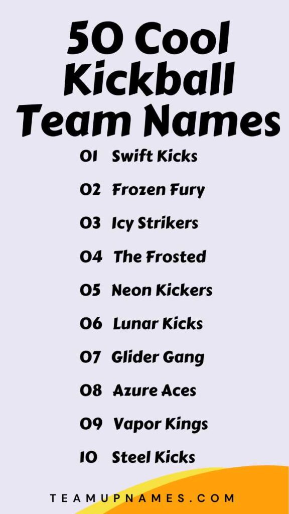 Cool Kickball Team Names