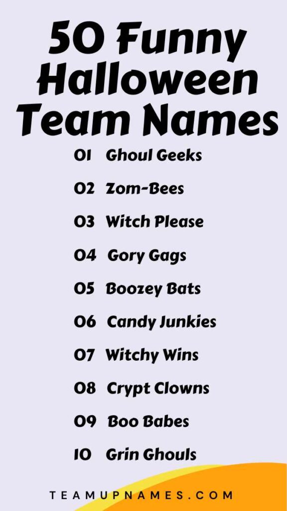 Funny Halloween Team Names