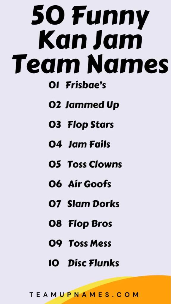 Funny Kan Jam Team Names