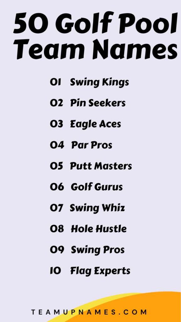 Golf Pool Team Names