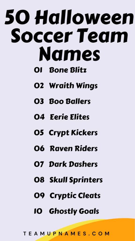 Halloween Soccer Team Names