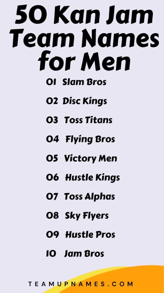 Kan Jam Team Names for Men