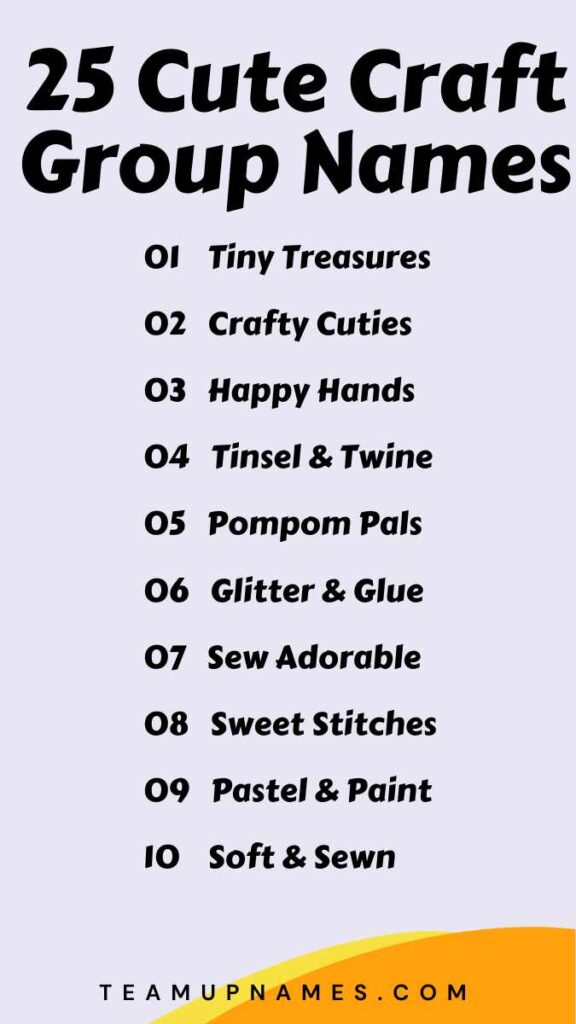 Cute Craft Group Names