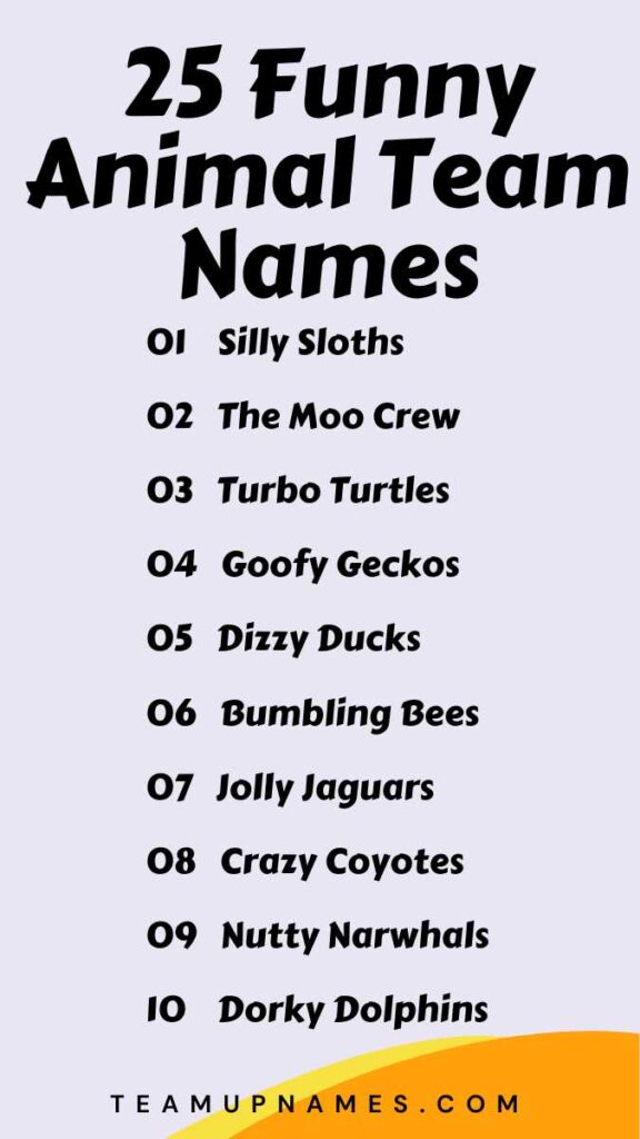 Funny Animal Team Names