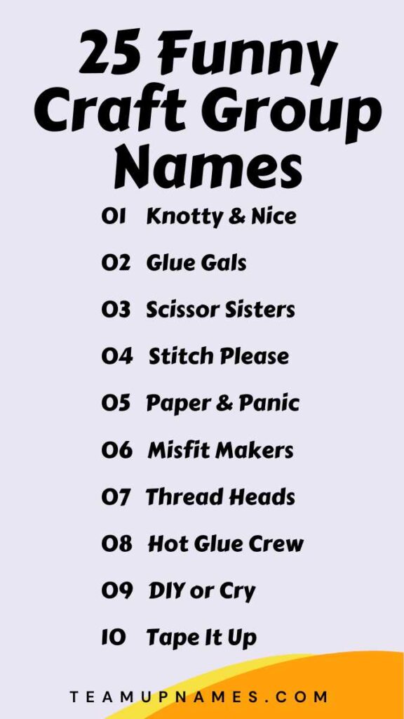 Funny Craft Group Names