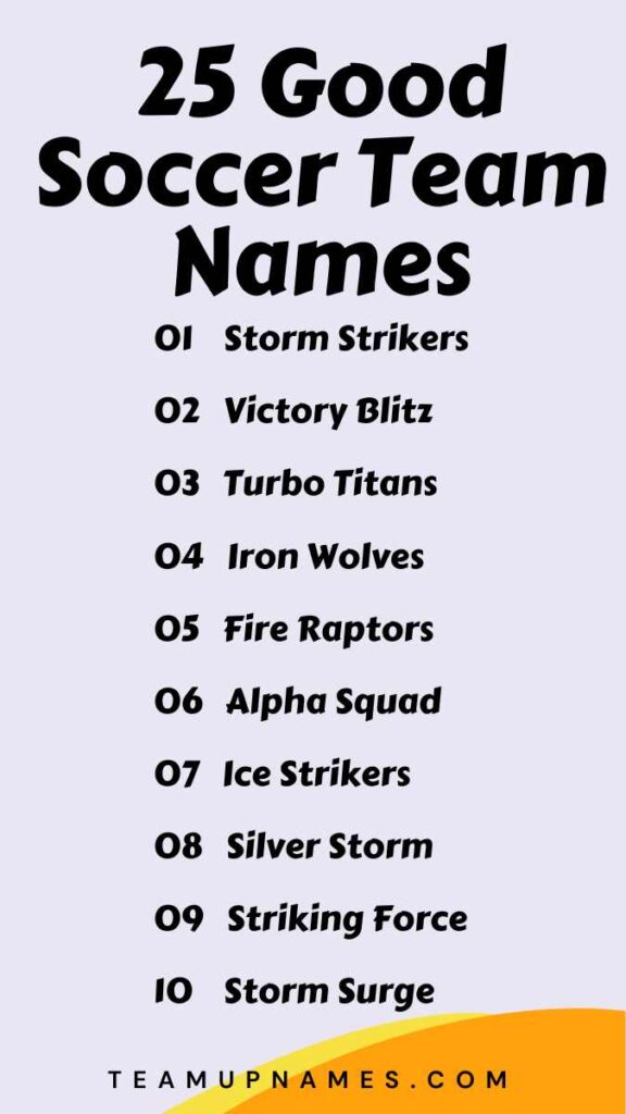 Good Soccer Team Names