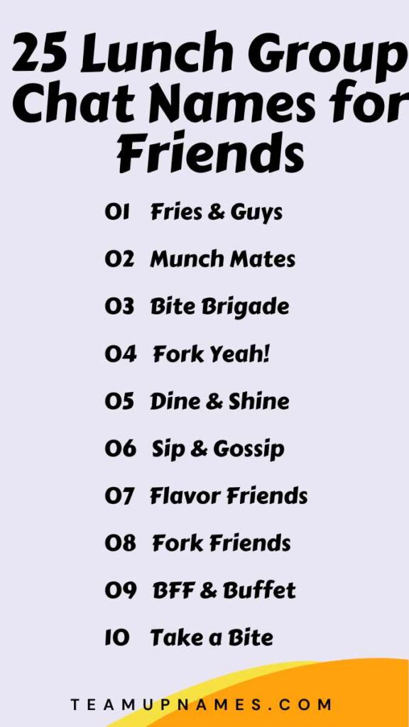 Lunch Group Chat Names for Friends