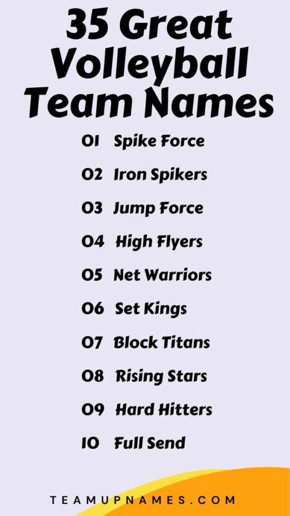 Great Volleyball Team Names