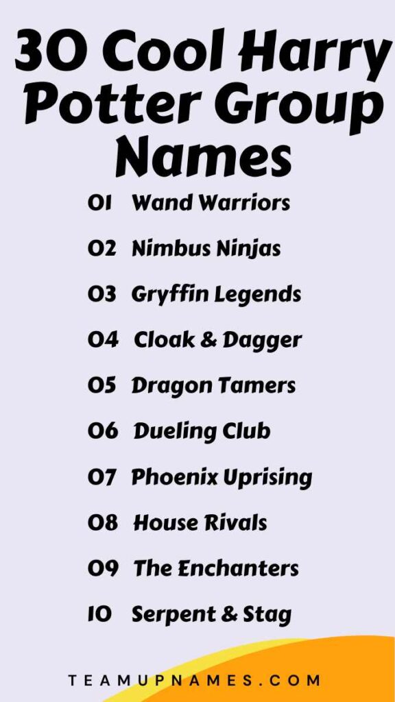 Cool Harry Potter Group Names