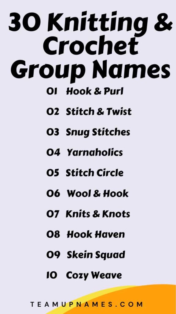 Knitting & Crochet Group Names