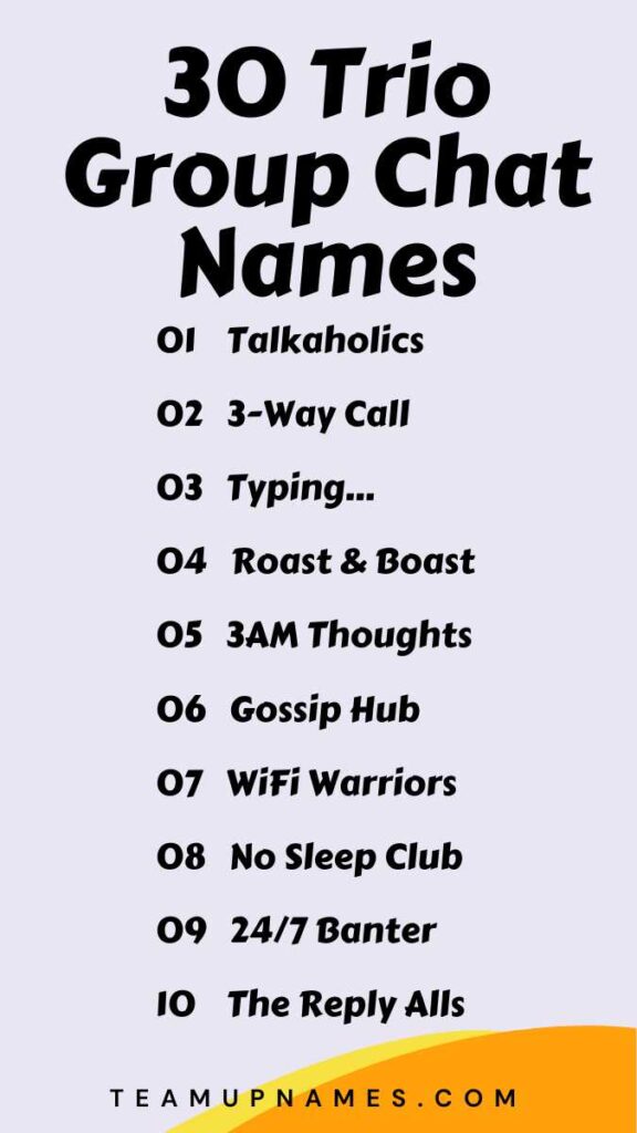 Trio Group Chat Names